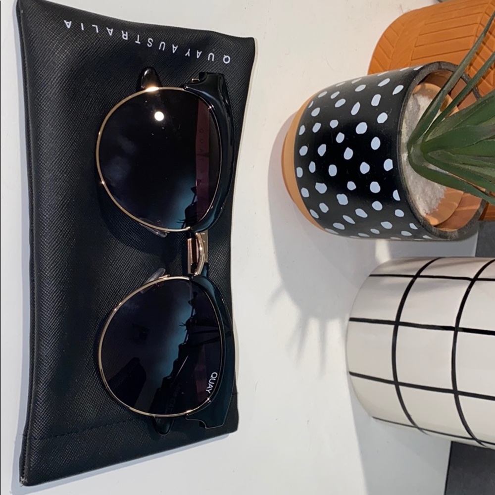 Quay Australia Black and Gold Sunglasses